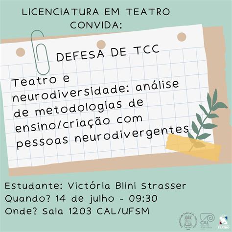 Banca De Defesa De Tcc Licenciatura Em Teatro