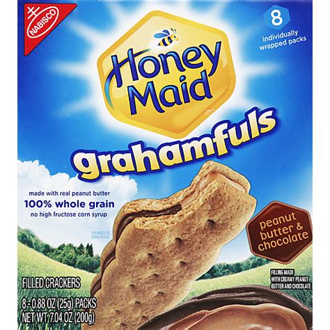 Nabisco Honey Maid Grahamfuls Peanut Butter & Chocolate Filled Crackers ...