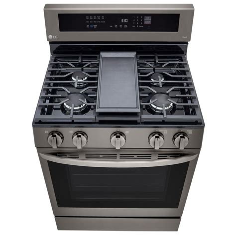 Lg 58 Cu Ft Smart Wi Fi Enabled True Convection Instaview Gas Range With Air Fry In Black