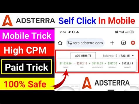 Adsterra Self Click In Mobile Adsterra Auto Earning In Mobile