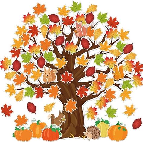 Amazon Whaline Pcs Fall Tree Cutouts Maple Leaves Tree Bulletin