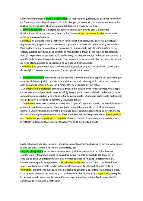 Resumen Historia Del Derecho Primer Parcial La Historia Del Derecho