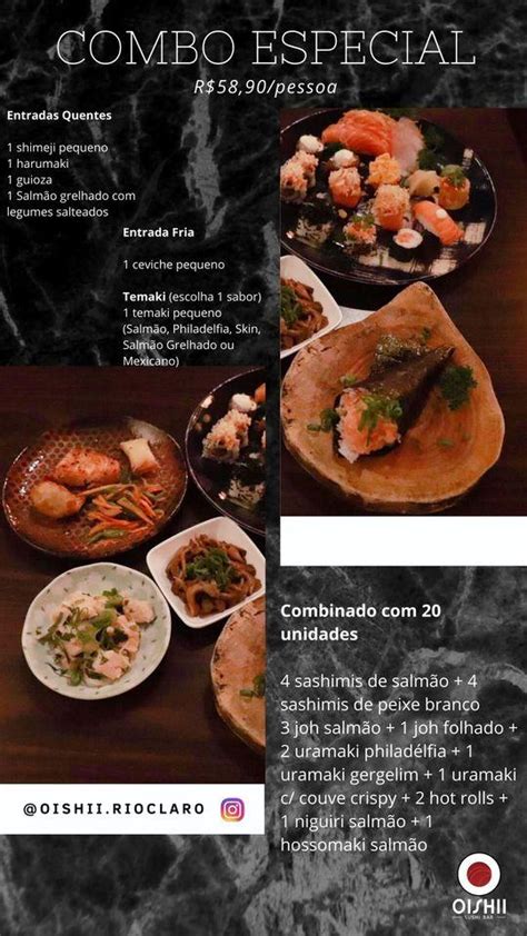 Menu Em Oishii Sushi Bar Rio Claro