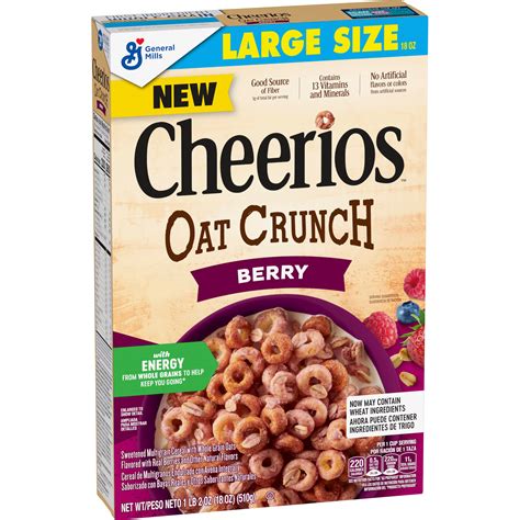 General Mills Cheerios Oat Crunch Berry Cereal Large Size Shop Cereal