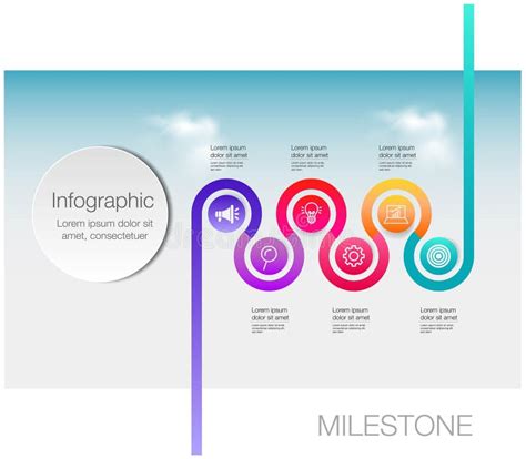 Infographic 6 Step Road Map Template Stock Illustration Illustration Of Creative Direction