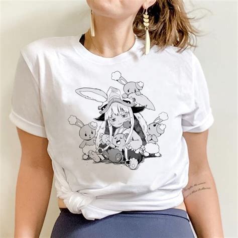 Made In Abyss Tshirt Male Vintage Graphic Manga Clothes Aesthetic