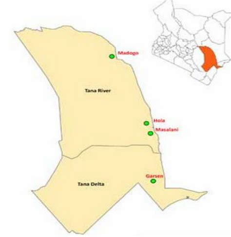 A map of Tana River County of Kenya. | Download Scientific Diagram