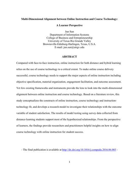 (PDF) Multi-dimensional alignment between online instruction and course ...