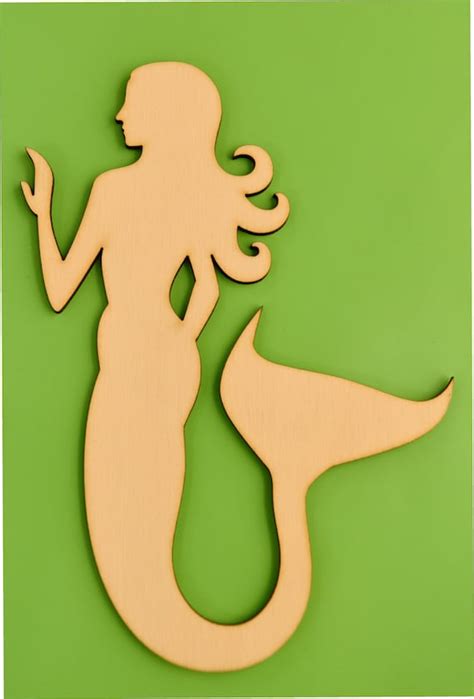 Mermaid Large Wood Cut Out Laser Cut Etsy