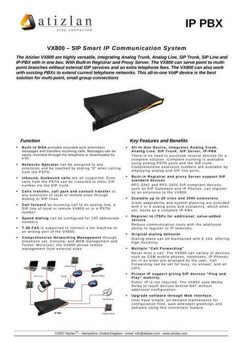 PDF Atizlan IP PBX Datasheet Eng DOKUMEN TIPS