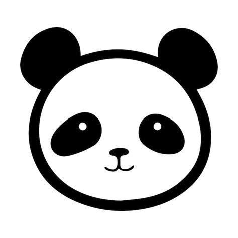 Cute Panda Cara Dibujos Animados Vector Icono Logotipo Aislado En