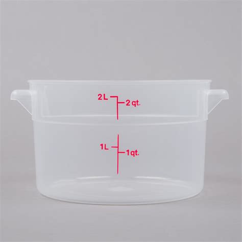 Cambro 2 Qt Translucent Round Polypropylene Food Storage Container