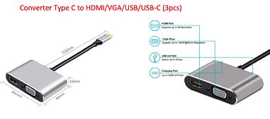 USB Type C To HDMI VGA USB 3 0 USB C PD Adapter 4 In 1 PCParts PH