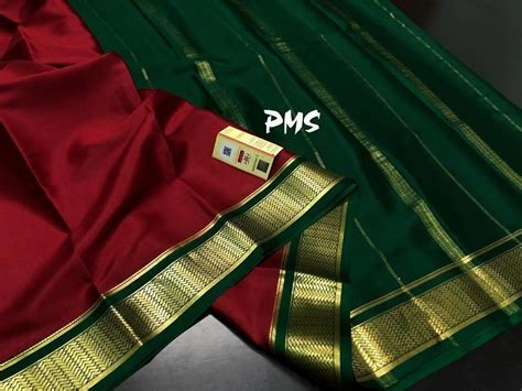 Pure Mysore Silk Crepes With Beautiful Border 80gsm Natural Silk