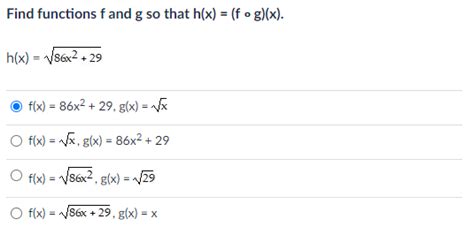 Solved Find Functions F And G So That Hxf∘gx