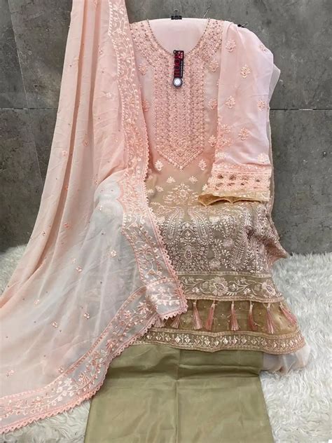 Hoor Tex H Faux Georgette Wholesale Pakistani Salwar Suit Catalog