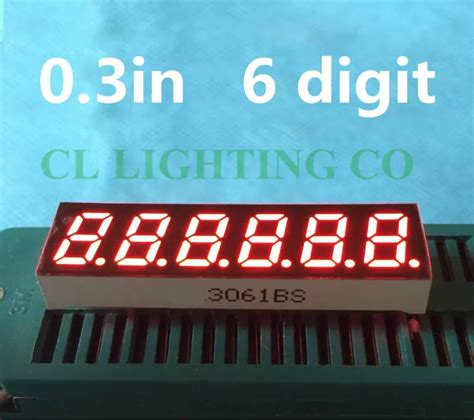 Red 03 Inch 6 Digit 7 Segment Digital Light Led Numeric Digital