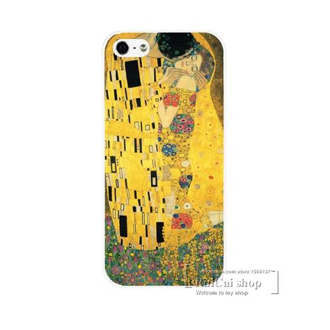 Kiss By Gustav Klimt Style Hard White Skin Case Cover For IPhone 5 5S