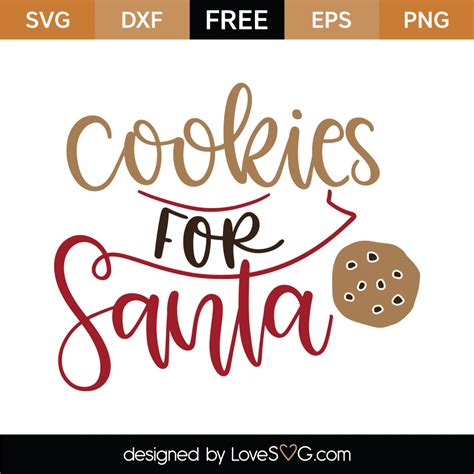 Free Cookies For Santa Svg Cut File