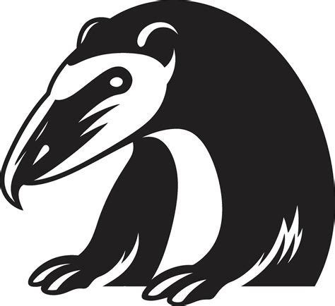 Elegance in Simplicity Black Anteater Vector Logo Artistic Mastery ...