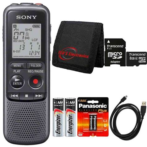 SONY ICD PX240 Mono 4GB Digital Voice Recorder With 8GB MicroSD Memory