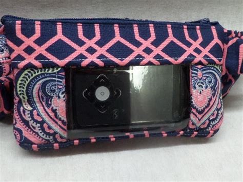 Navy Hot Pink Geo Damask Insulin Pump Pouch Case Adult Insulin Pump Pouches Fashionable