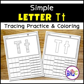 Simple Letter Tt Printing and Coloring Worksheets by myABCdad Learning ...