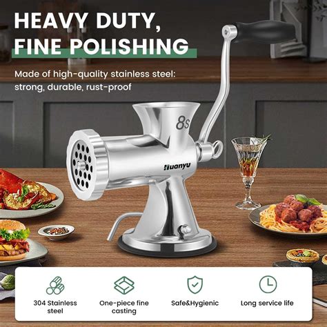 Huanyu Manual Meat Grinder Sausage Stuffer Filler Hand Crank Mincer