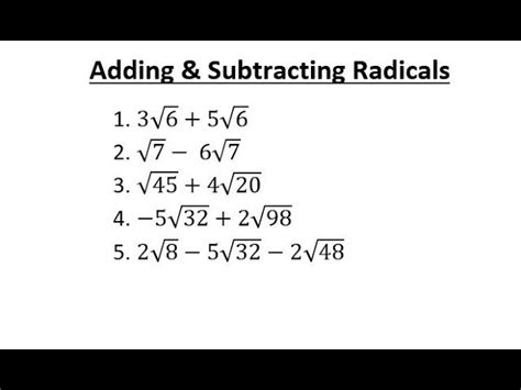 Adding And Subtracting Radicals Worksheets Library