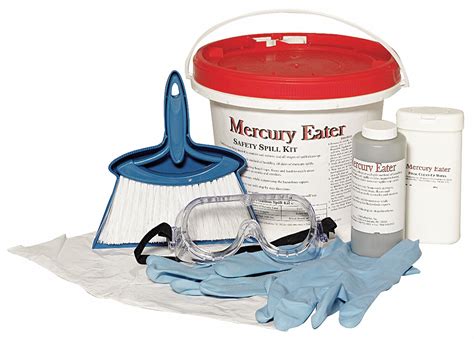 MERCURY EATER Mercury Spill Kit, Absorbent, 15 gal Max. Mercury ...