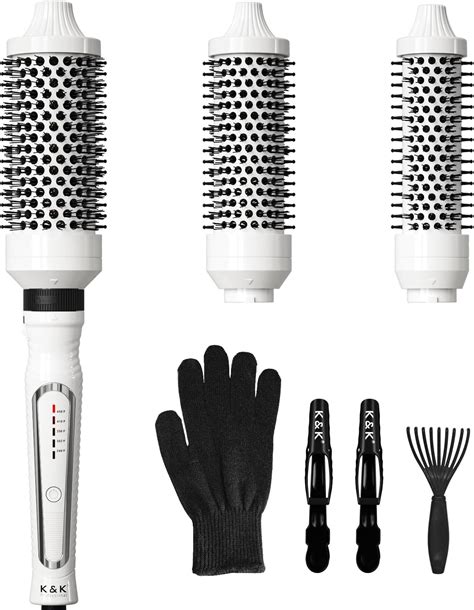 Amazon K K 3 In 1 Thermal Brush Set Ceramic Hot Brush Fast Heating Curling Wand For
