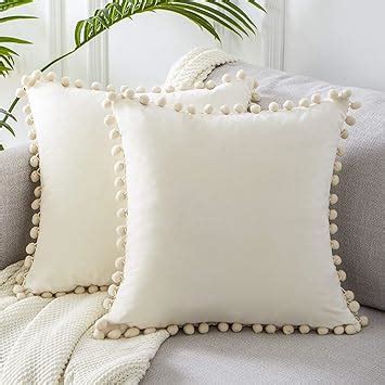 Amazon Top Finel Cream Decorative Throw Pillow Covers X Inch