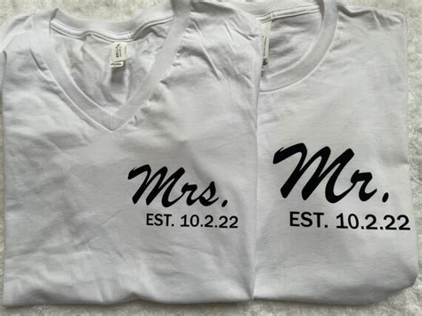 Personalized Mr And Mrs Custom Wifey And Hubby T Shirt Etsy