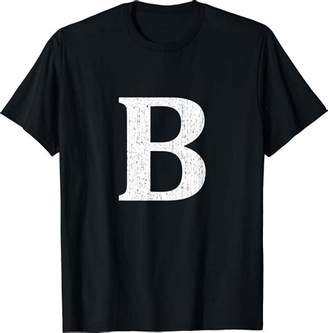 Capital Letter B Shirt Monogram Initial T Shirt Clothing