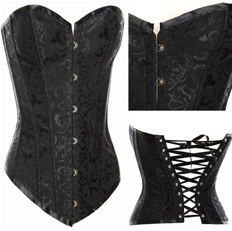 Black Jacquard Boned Corset Black Corsets And Bustiers Corsets Bustiers Shapewear