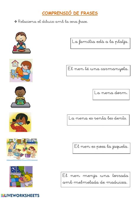 Comprensió De Frases Interactive Worksheet Cuadernos Interactivos Ejercicios Interactivos