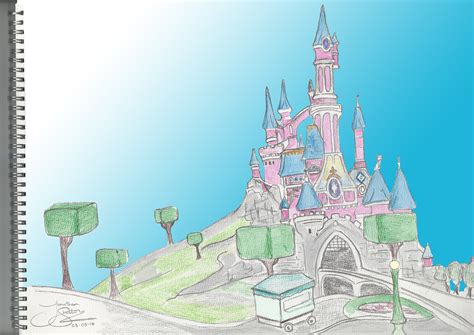 Disney Castle Drawing on Behance