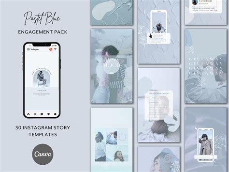 60 Pastel Blue Instagram Story Templates Canva Instagram Story Templates Instagram Stories