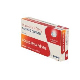 SANDOZ Ibuprofene 400mg 15 comprimés pelliculés Médicaments Pharmarket