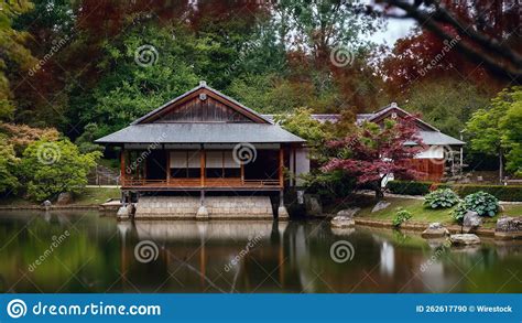 Japanese Ceremonial House in a Garden in Belgium Stock Photo - Image of ...