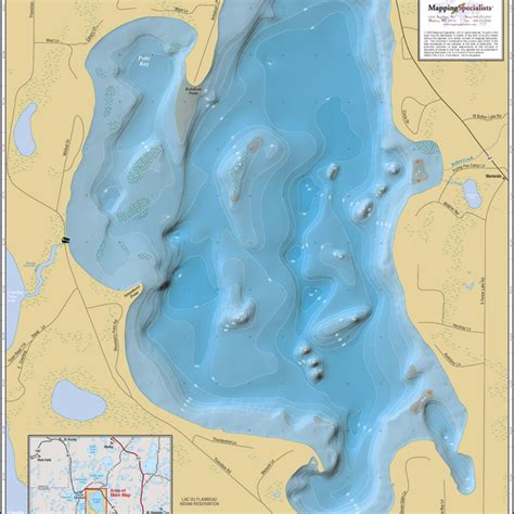 Flambeau And Long Interlaken Lakes Wall Map Mapping Specialists Limited