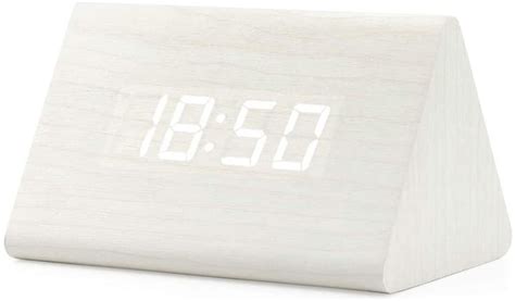 OCT17 Wooden Wood Clock, New Version LED Alarm Digital Desk Clock ...