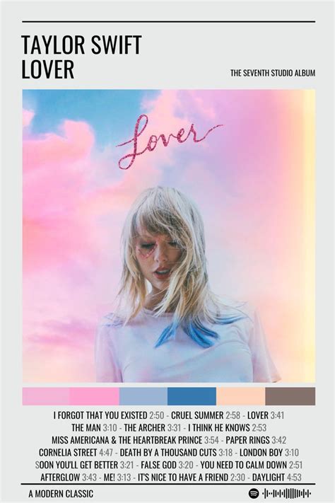 taylor swift lover tour poster with the band's name in pink and blue on it