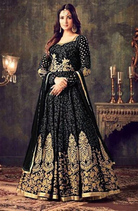 Black Net Eid Anarkali Suit With Zari Work Atelier Yuwa Ciao Jp