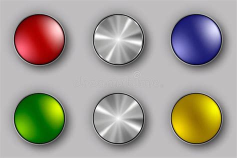 Set Of Buttons And Faders Volume Control Stock Illustration