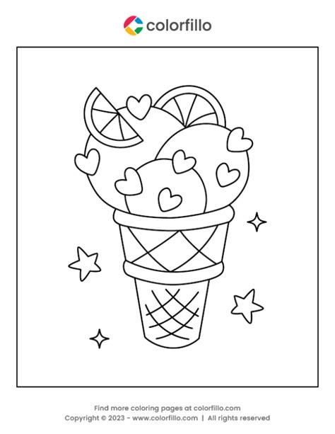 Free Online Cute Ice Cream Coloring Page Colorfillo