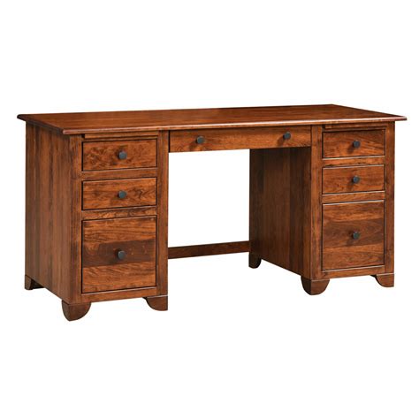 Cherry Valley Double Pedestal Credenza Desk