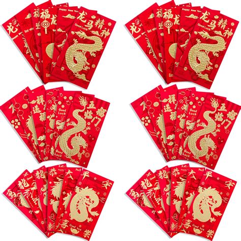 18 Patterns 36 Pcs Dragon Red Envelope Set Chinese New Year