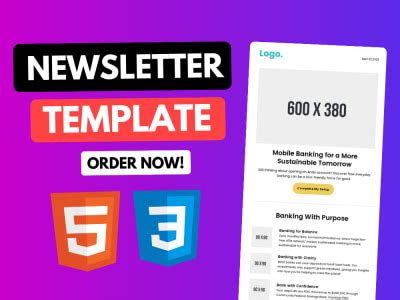 Responsive Email Newsletter Template Developed | Upwork