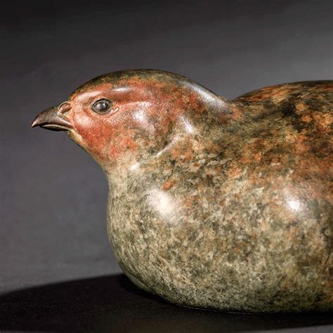 Grey Partridge - Bronze Bird Sculpture by Nick Bibby